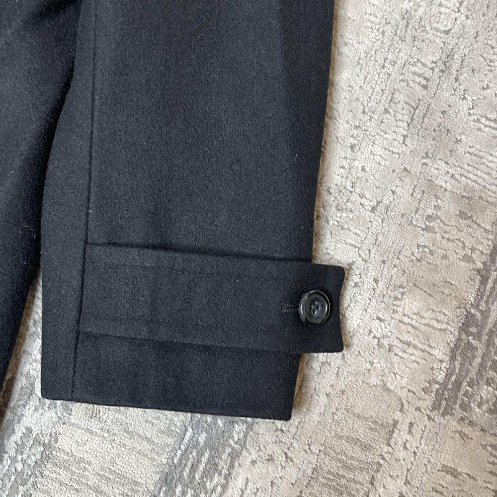Calvin Klein Mens Black Wool Blend Double Breasted Pea Coat Jacket Size L - Picture 6 of 9
